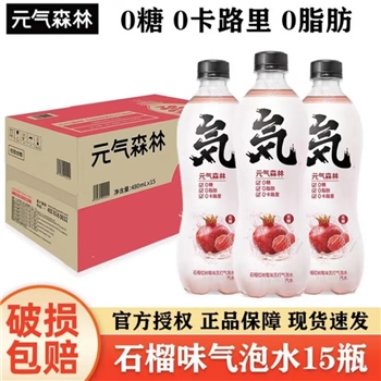 元气森林 0糖0脂0卡 苏打气泡水480ml*15瓶 